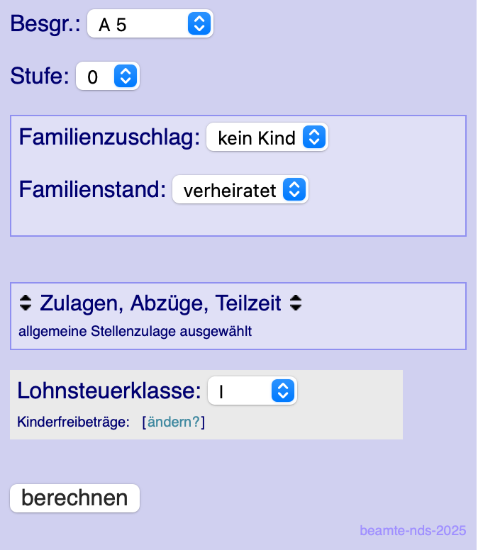 Gehaltsrechner Screenshot