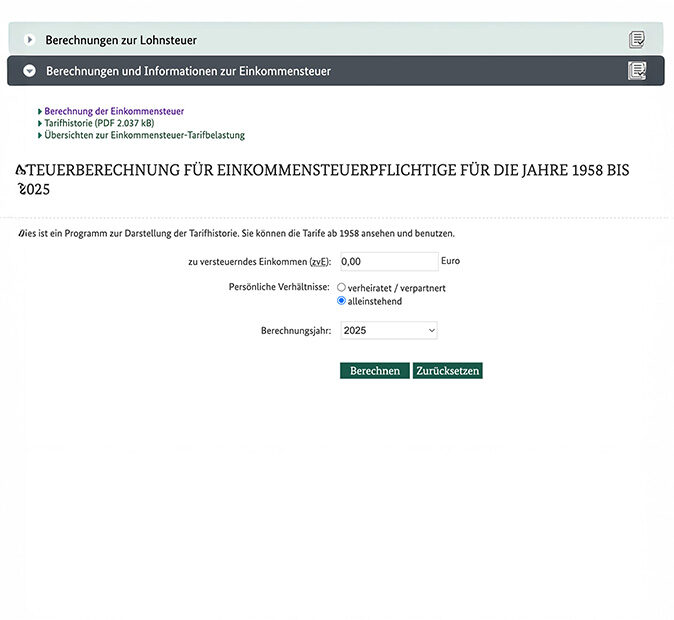 Lohnsteuerrechner Screenshot
